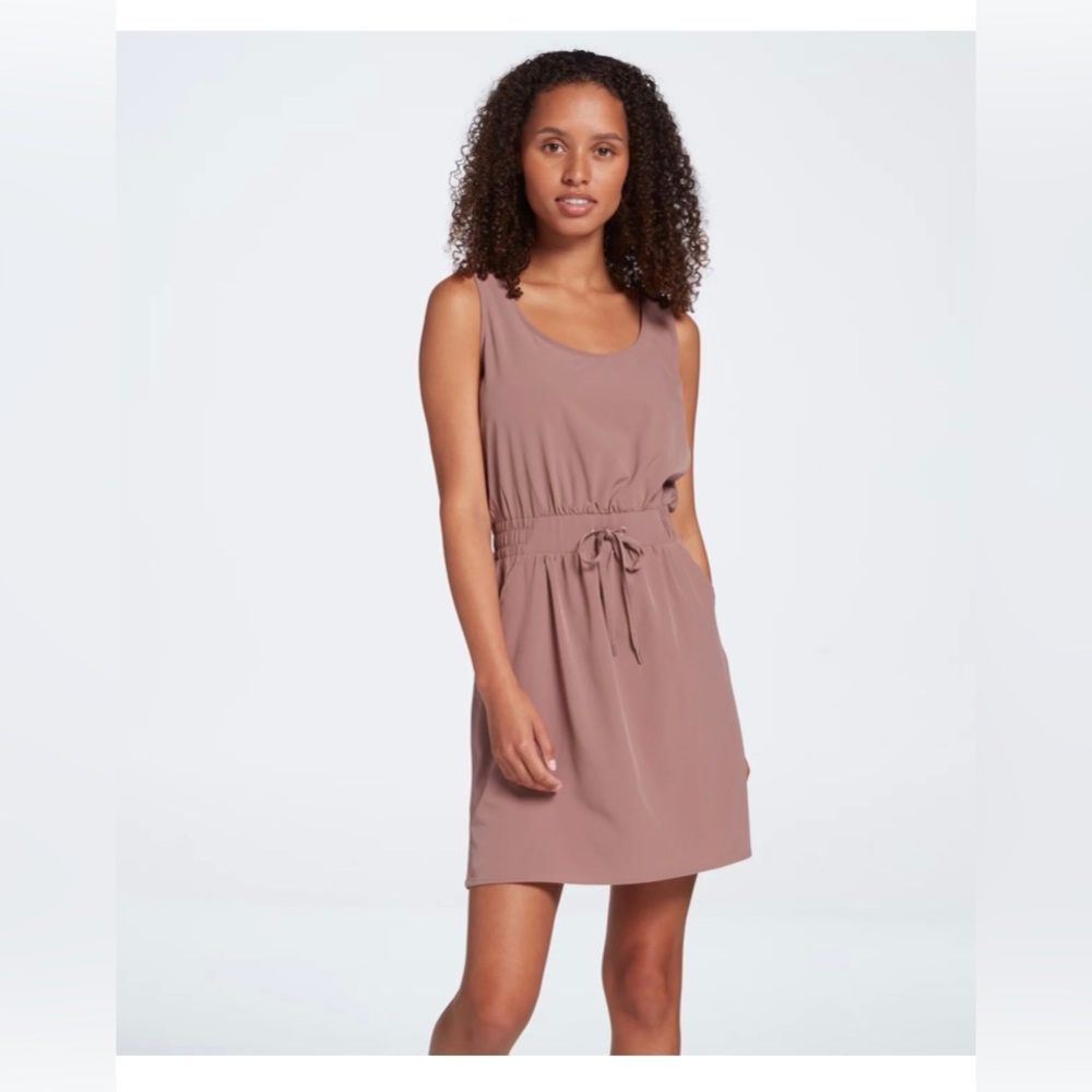 CALIA Women's Double Scoop Dress Hazy Plum Pink Sz Small S